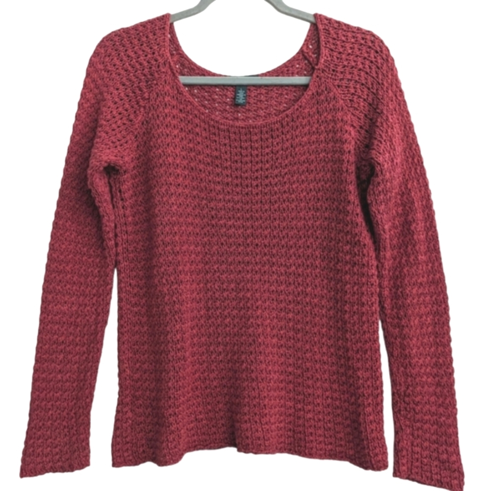 Lauren Ralph Lauren Co. Wonen's Red Pullover Knit Sweater Sz Large Linen Blend
